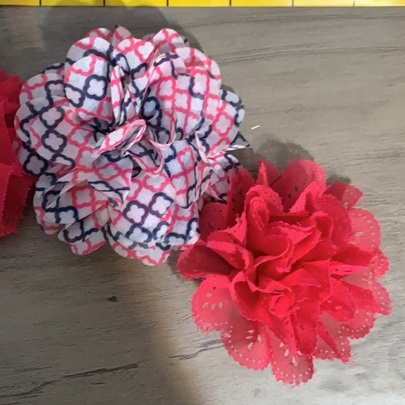 Hair bows & Flowers fuchsia and navy set (5) used - Picture 6 of 7